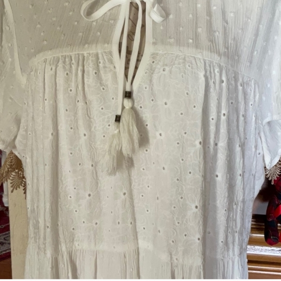 Kate & Sam White Eyelet Maxi Dress, sz M NWT - Picture 5 of 9